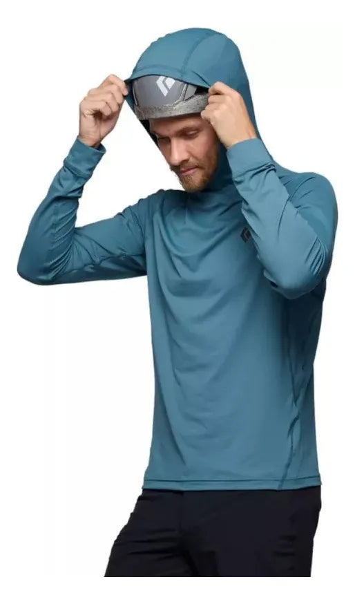 SUDADERA-ALPENGLOW HOODY- CREEK BLUE-BLACK DIAMOND