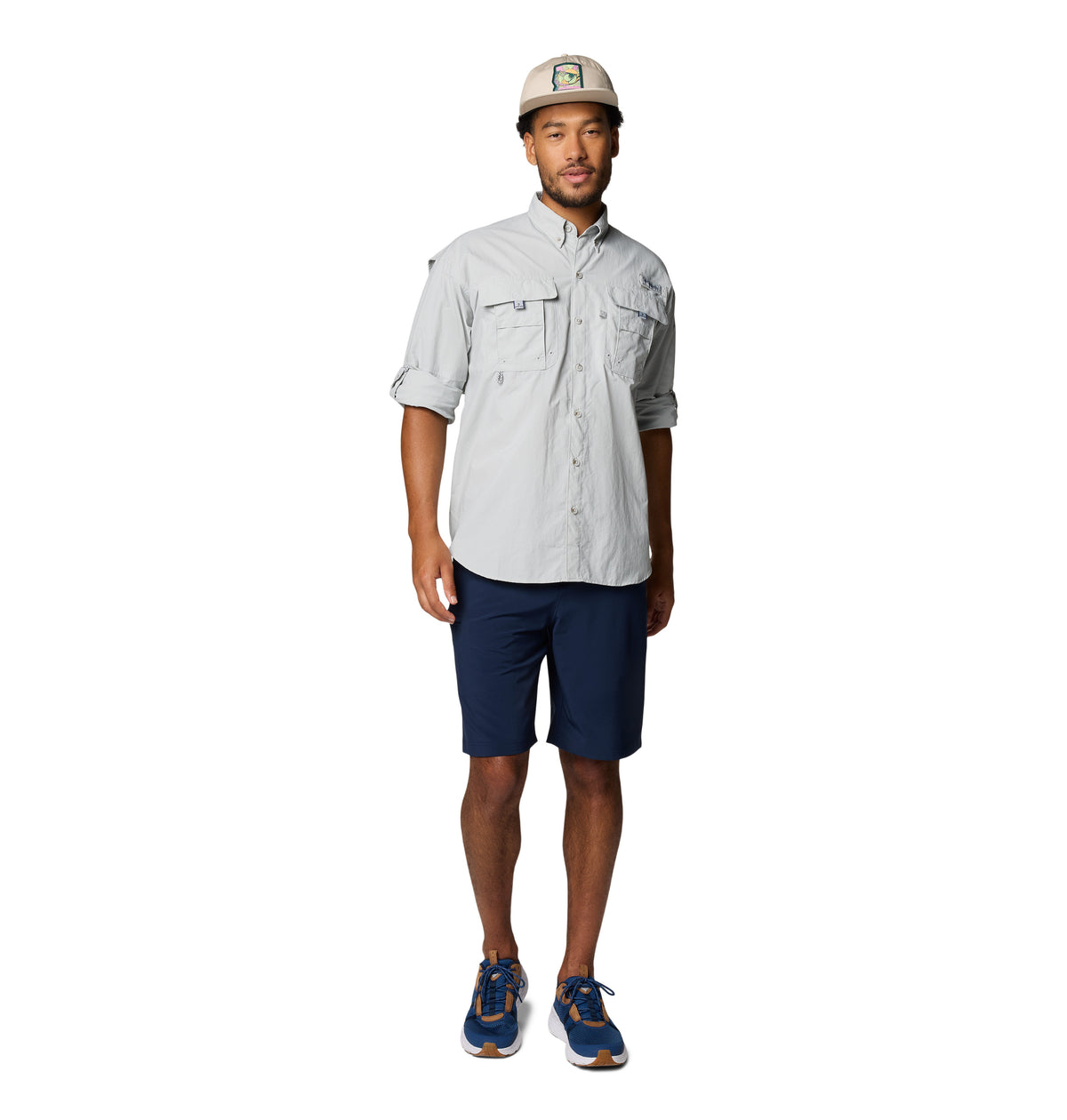 CAMISA DE PESCA-BAHAMA-GREY-COLUMBIA