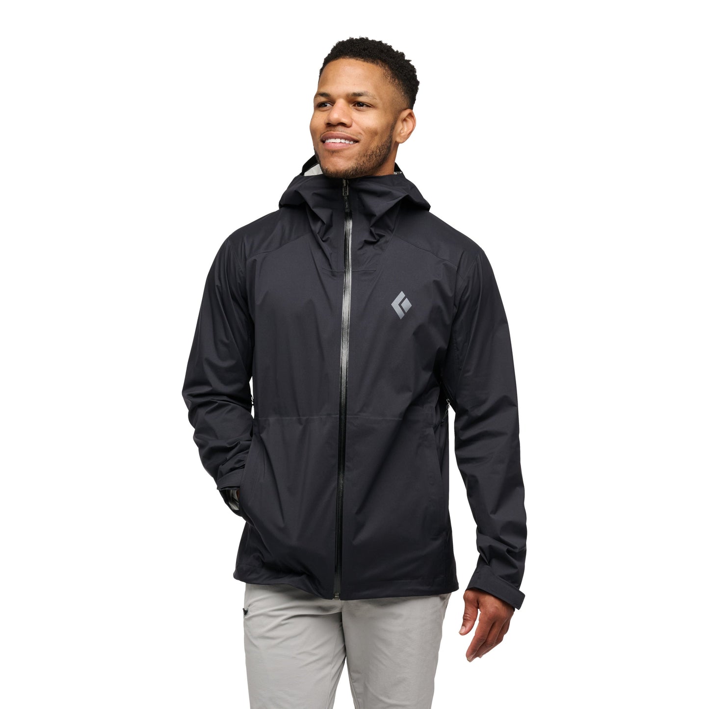CHAMARRA IMPERMEABLE-FINELINE-STRETCH SHELL-BLACK-BLACK DIAMOND-HOMBRE
