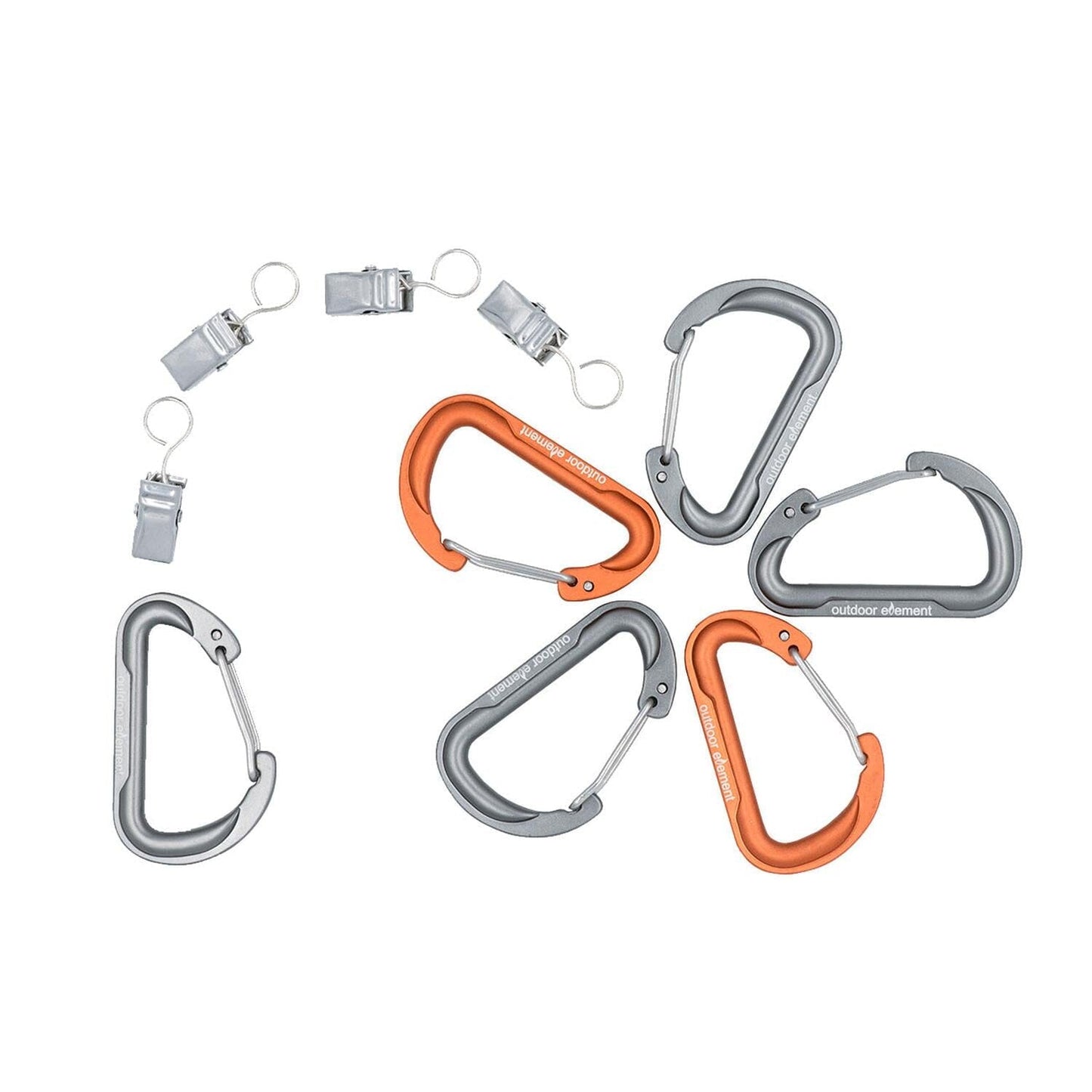 PACK DE 6 MOSQUETONES GEARBINER-OUTDOOR ELEMENT