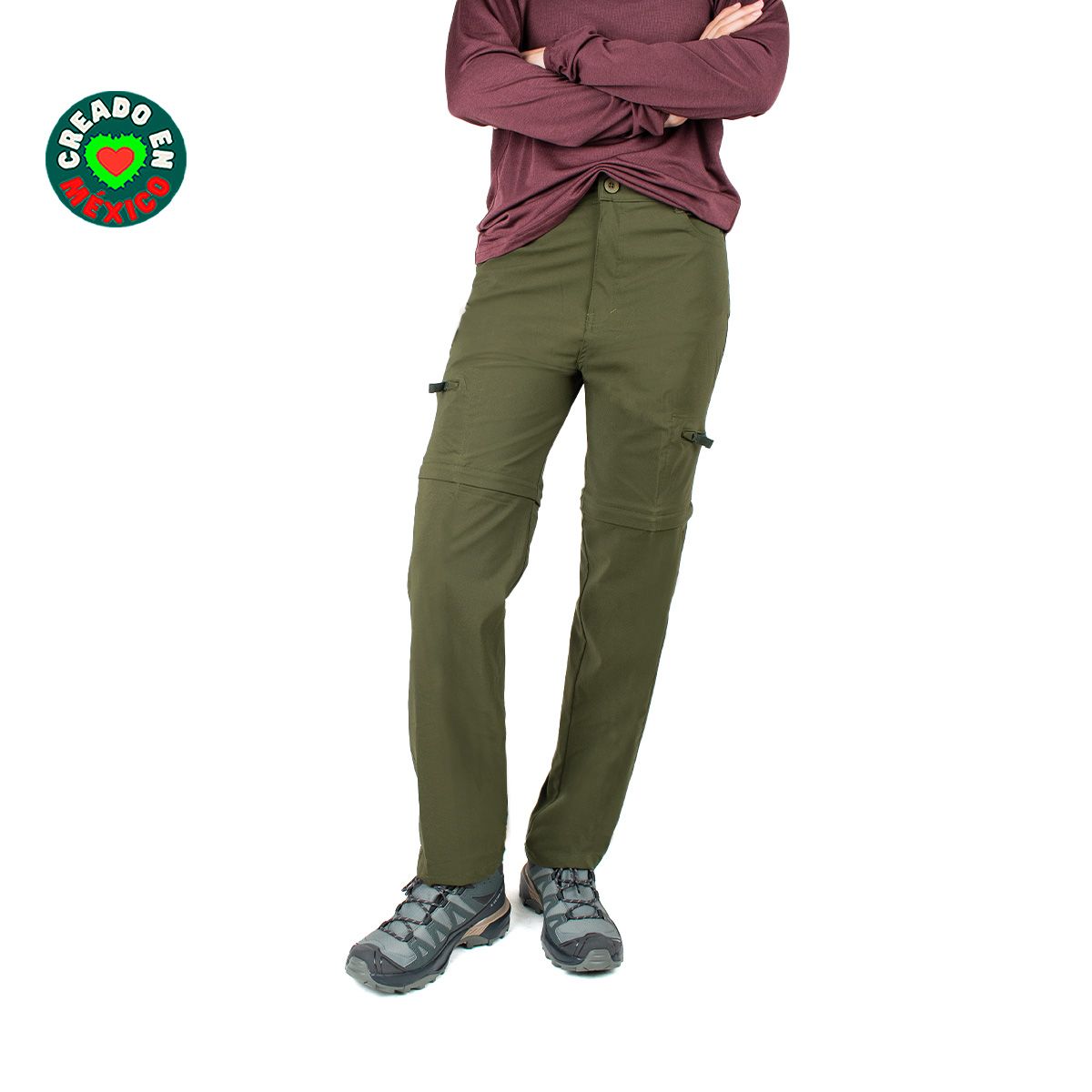 PANTALON CONVERTIBLE -CAMALEON V2-MUJER-VERDE-KINAKU