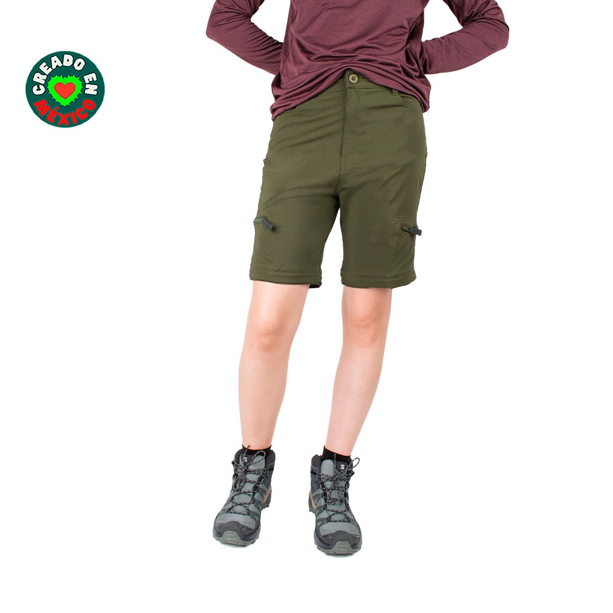 PANTALON CONVERTIBLE -CAMALEON V2-MUJER-VERDE-KINAKU