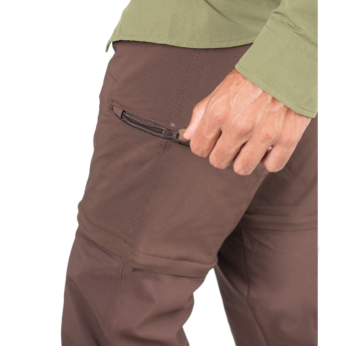 PANTALON CONVERTIBLE -CAMALEON V2-HOMBRE-CAFÉ-KINAKU