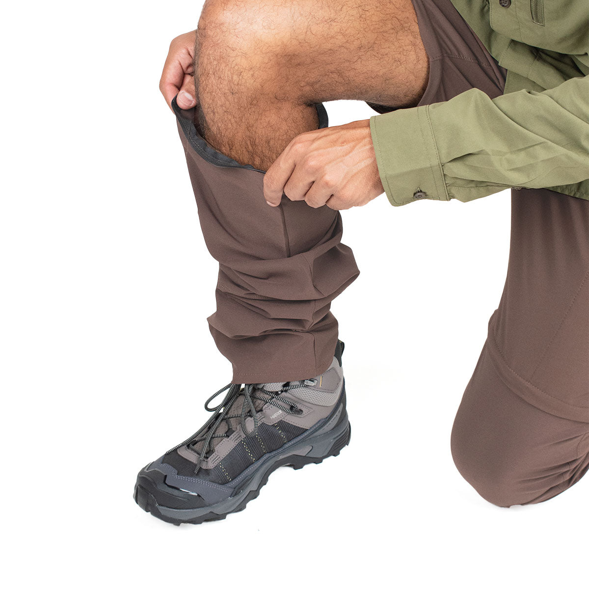 PANTALON CONVERTIBLE -CAMALEON V2-HOMBRE-CAFÉ-KINAKU