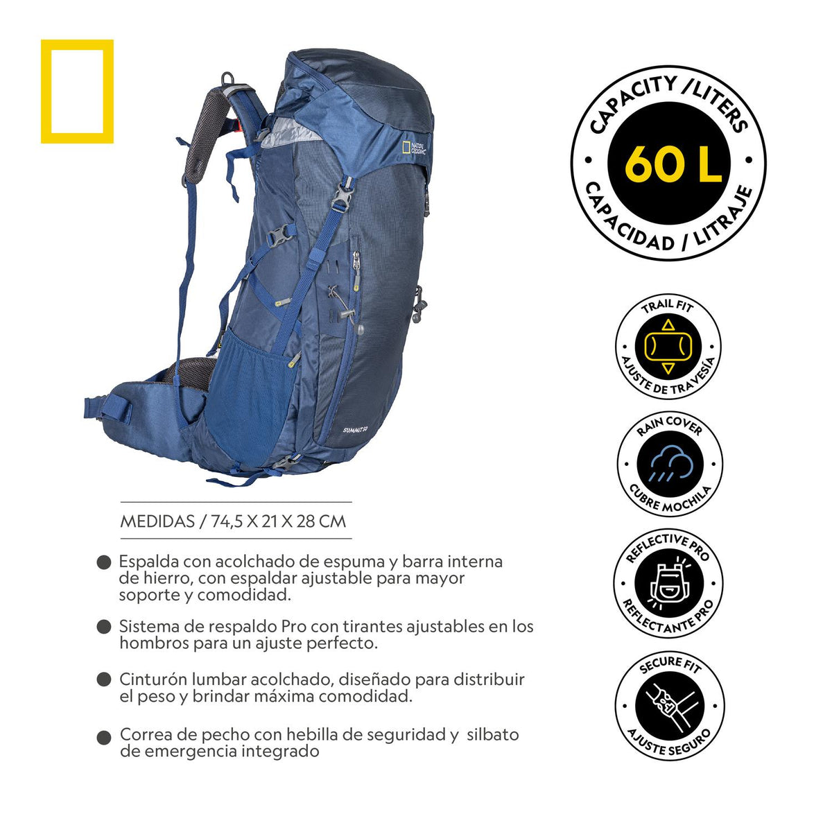 MOCHILA-SUMMIT-50 LITROS-NATIONAL GEOGRAPHIC