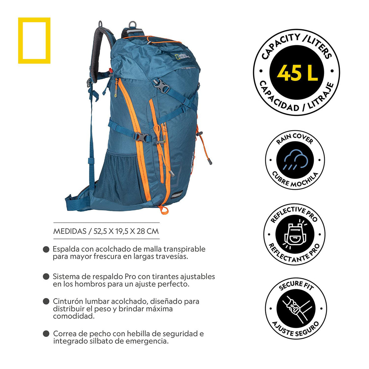 MOCHILA CLIFFSIDE BLUE 45L-NATIONAL GEOGRAPHIC